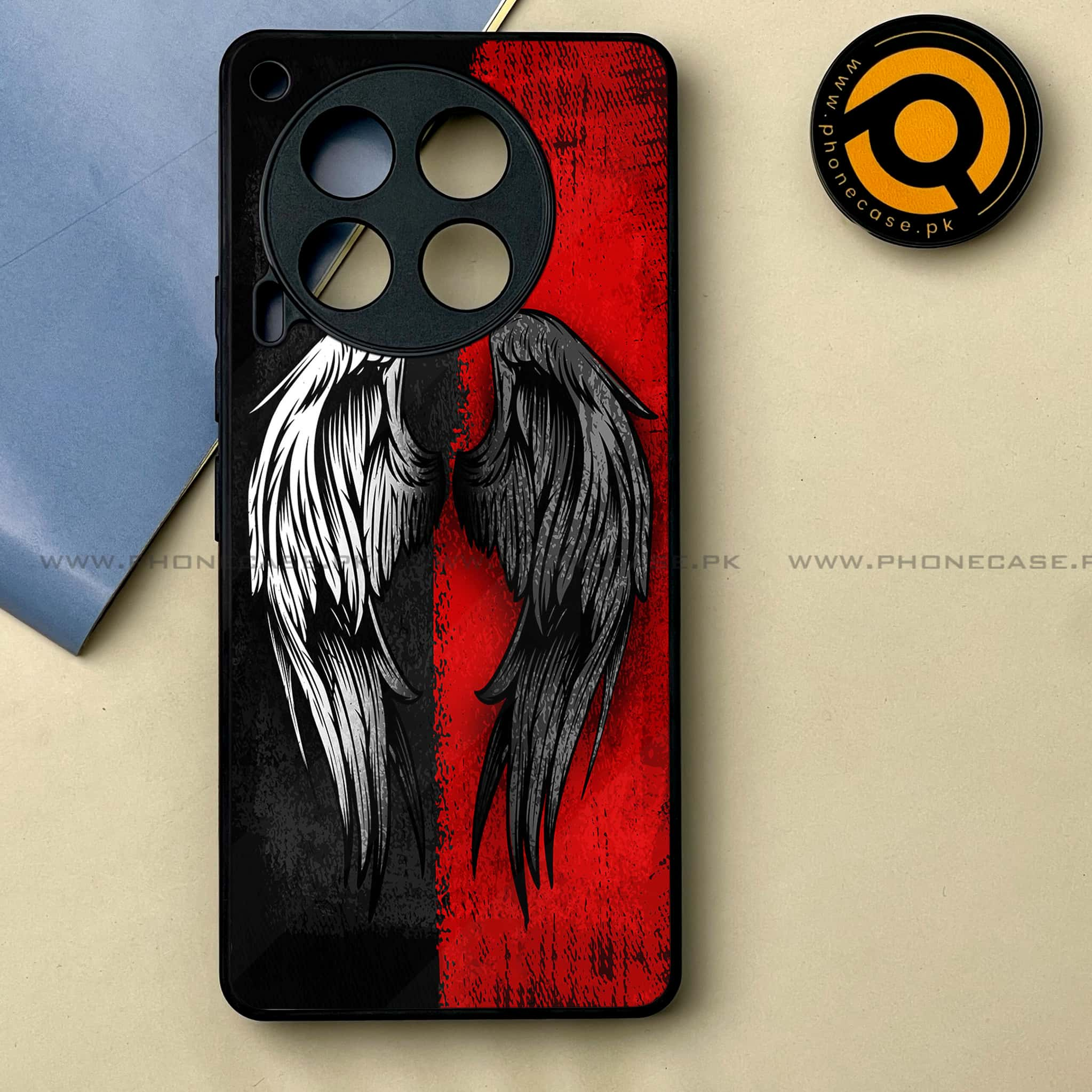 Tecno Camon 30 - Angel Wings 2.0 Series -  Premium Printed Metal soft Bumper shock Proof Case