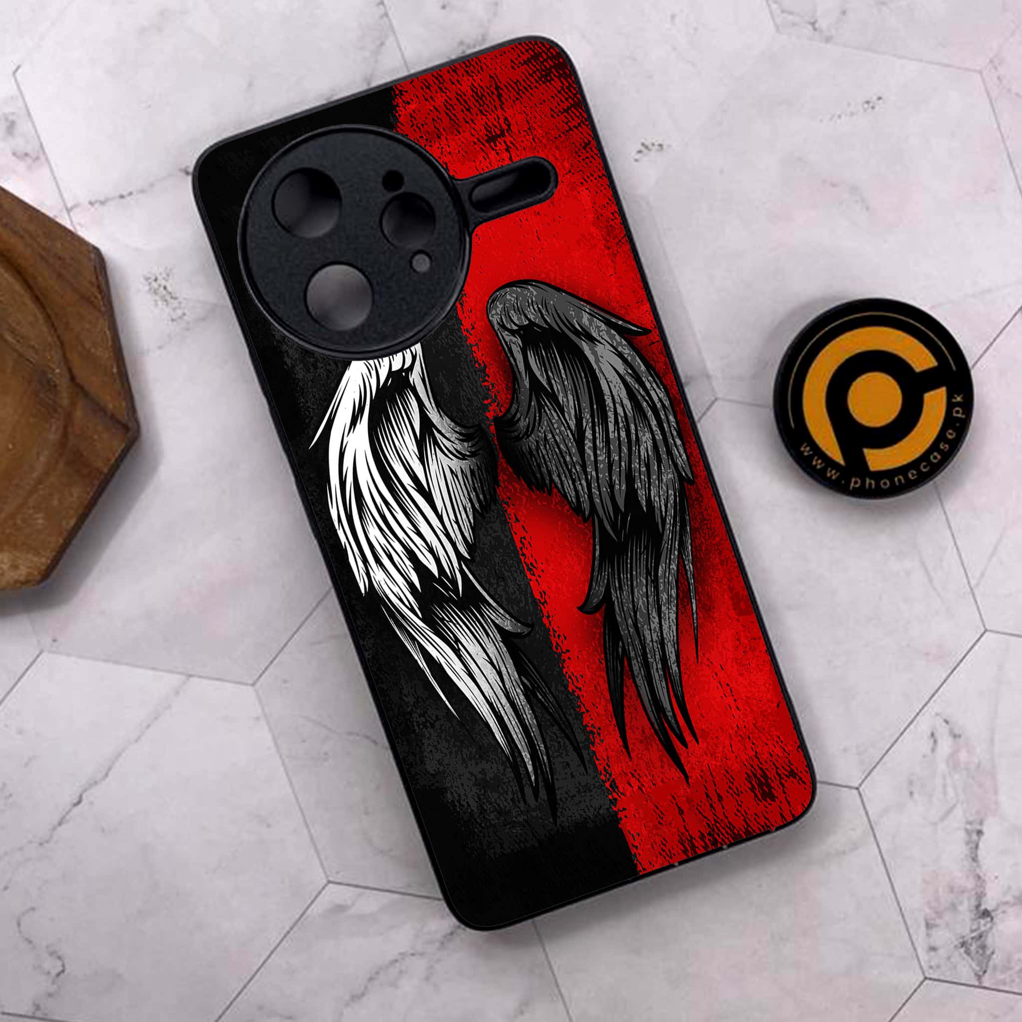 Xiaomi Poco F7 Ultra 5G - Angel Wings 2.0 Series - Premium Metal Printed soft Bumper shock Proof Case