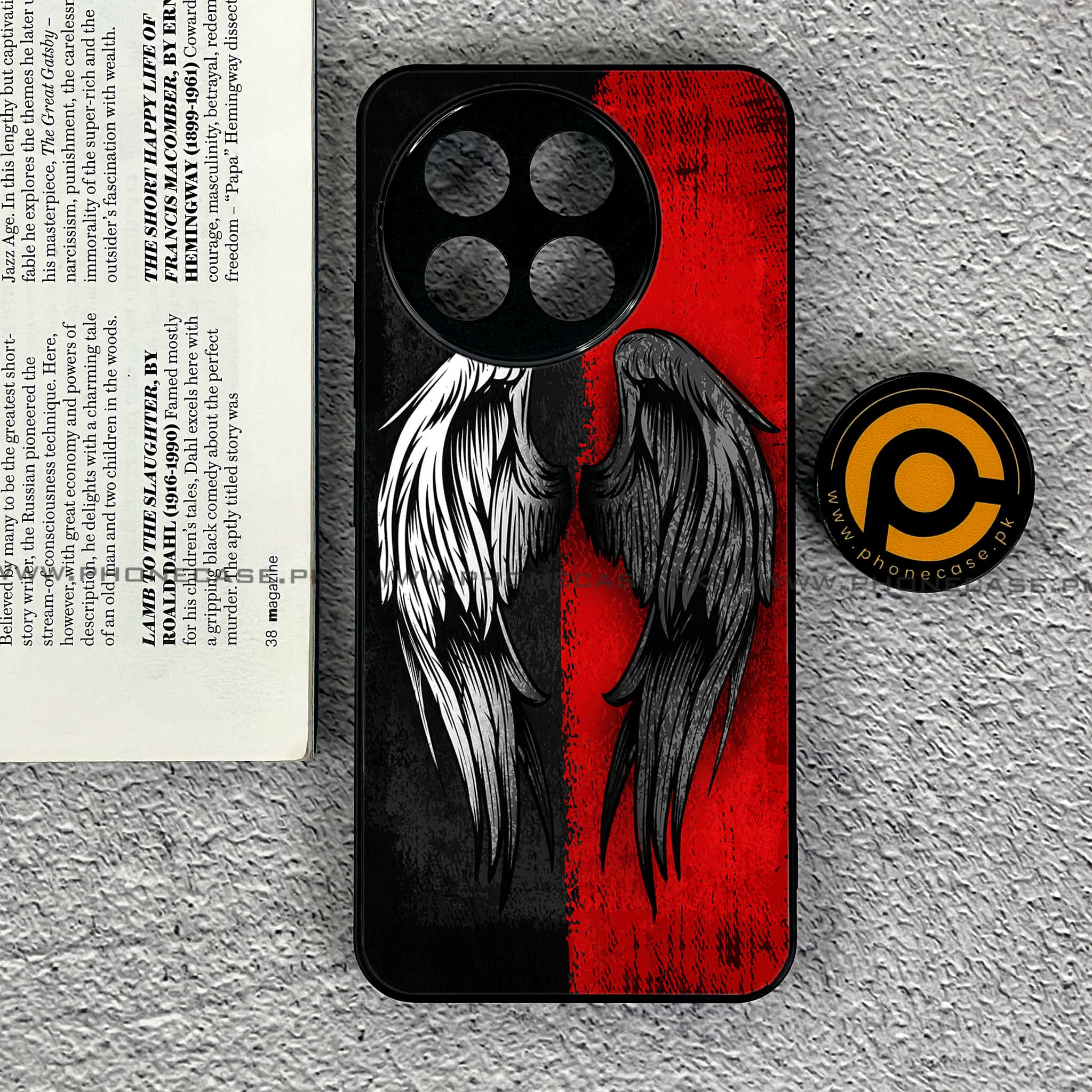 Tecno Spark 30 Pro - Angel Wings 2.0 Series - Premium Printed Glass soft Bumper shock Proof Case