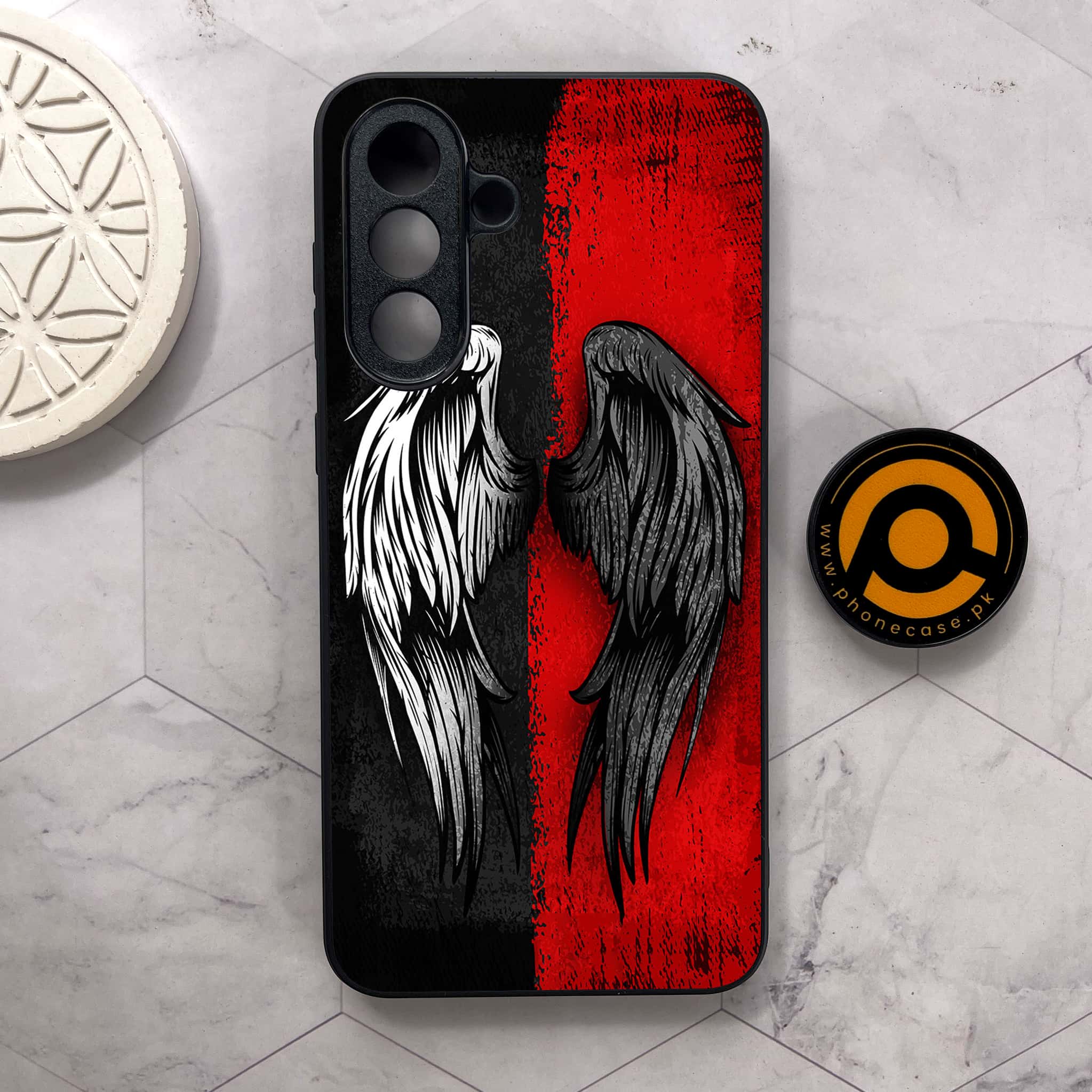 Samsung Galaxy A26 5G - Angel Wings 2.0 Series - Premium Metal Printed soft Bumper shock Proof Case