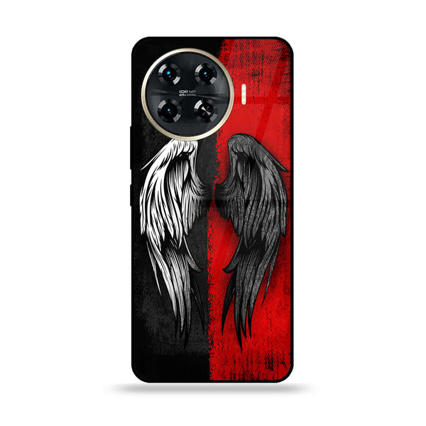 Tecno Spark 20 pro plus - Angel Wings 2.0 Design 10 - Premium Printed Glass soft Bumper shock Proof Case CS-31035