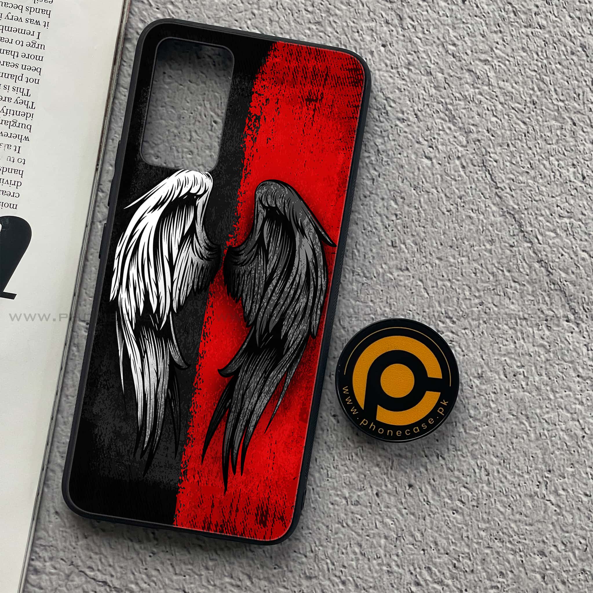 Vivo V21 - Angel Wings 2.0 Series - Premium Printed Glass soft Bumper shock Proof Case