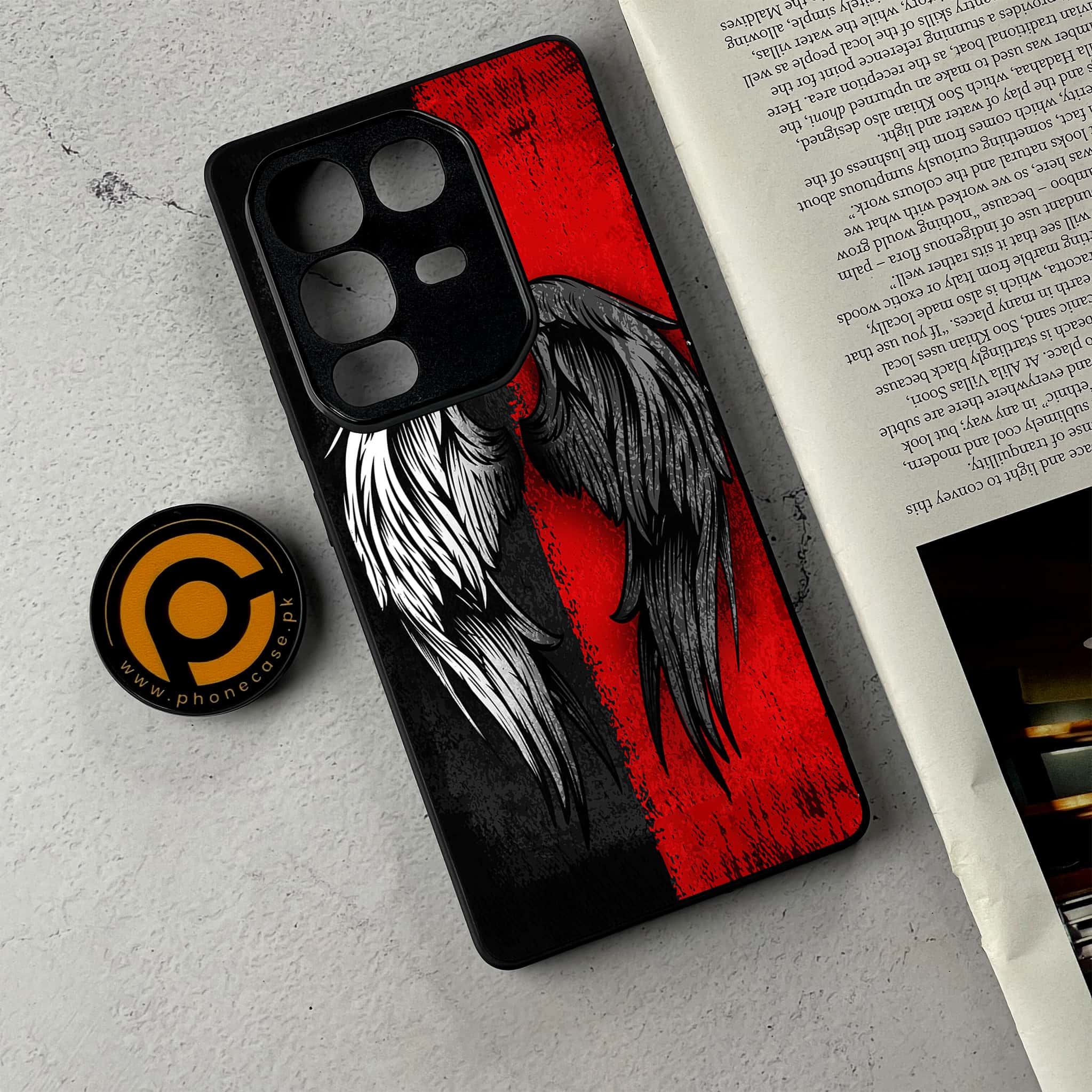 Infinix Note 50 Pro Plus - Angel Wings 2.0 Series - Premium Metal Printed Soft Bumper Shockproof Case