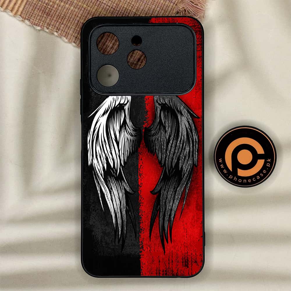 Tecno Spark 40 - Angel Wings 2.0 Series - Premium Metal Printed soft Bumper shock Proof Case