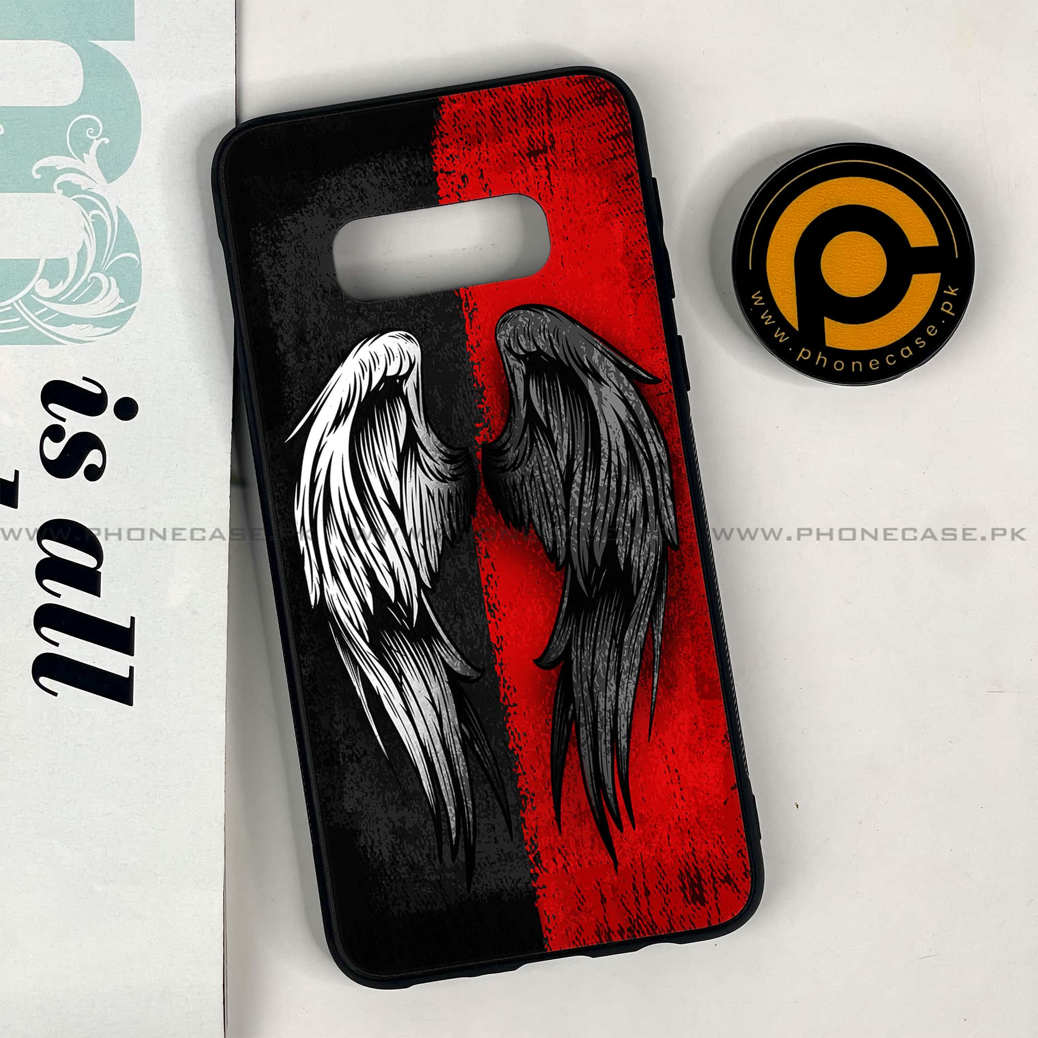 Galaxy S10e - Angel Wings 2.0 Series - Premium Printed Glass soft Bumper shock Proof Case