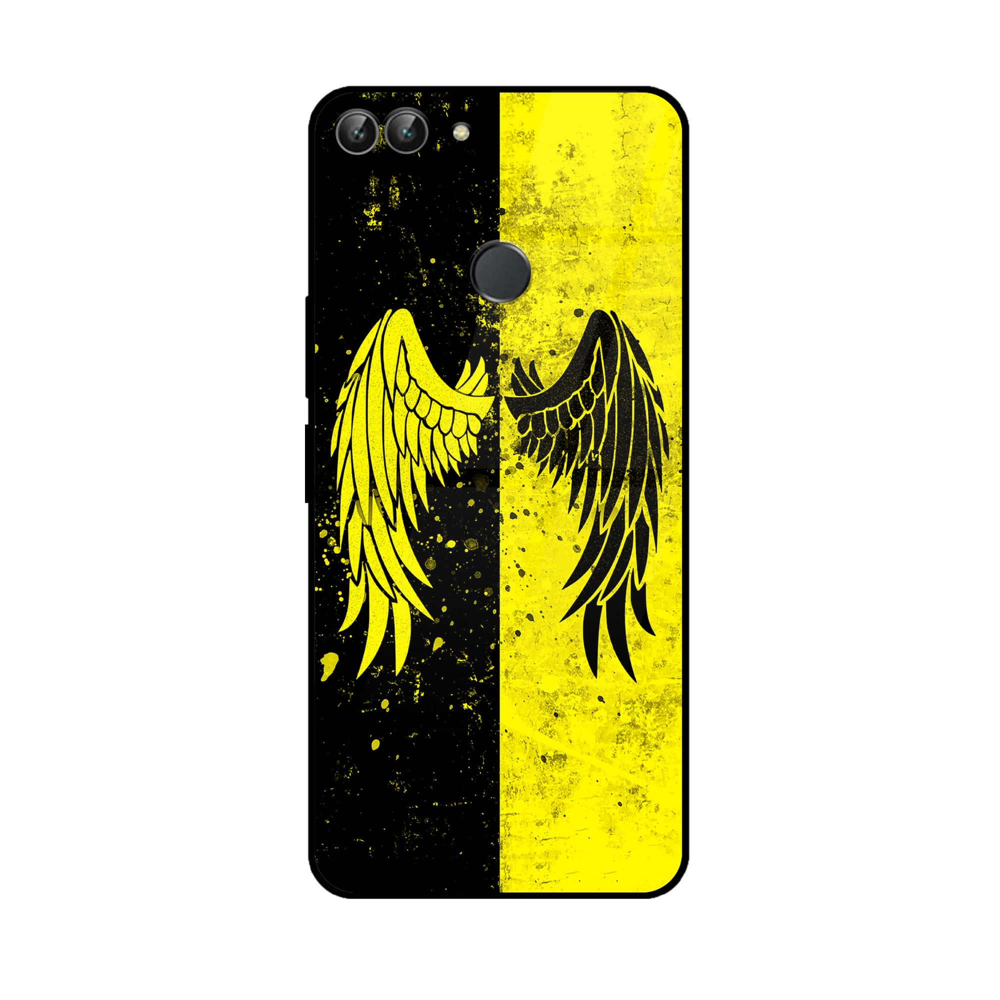 Huawei P Smart - Angel Wings 2.0 Series - Premium Printed Glass soft Bumper shock Proof Case