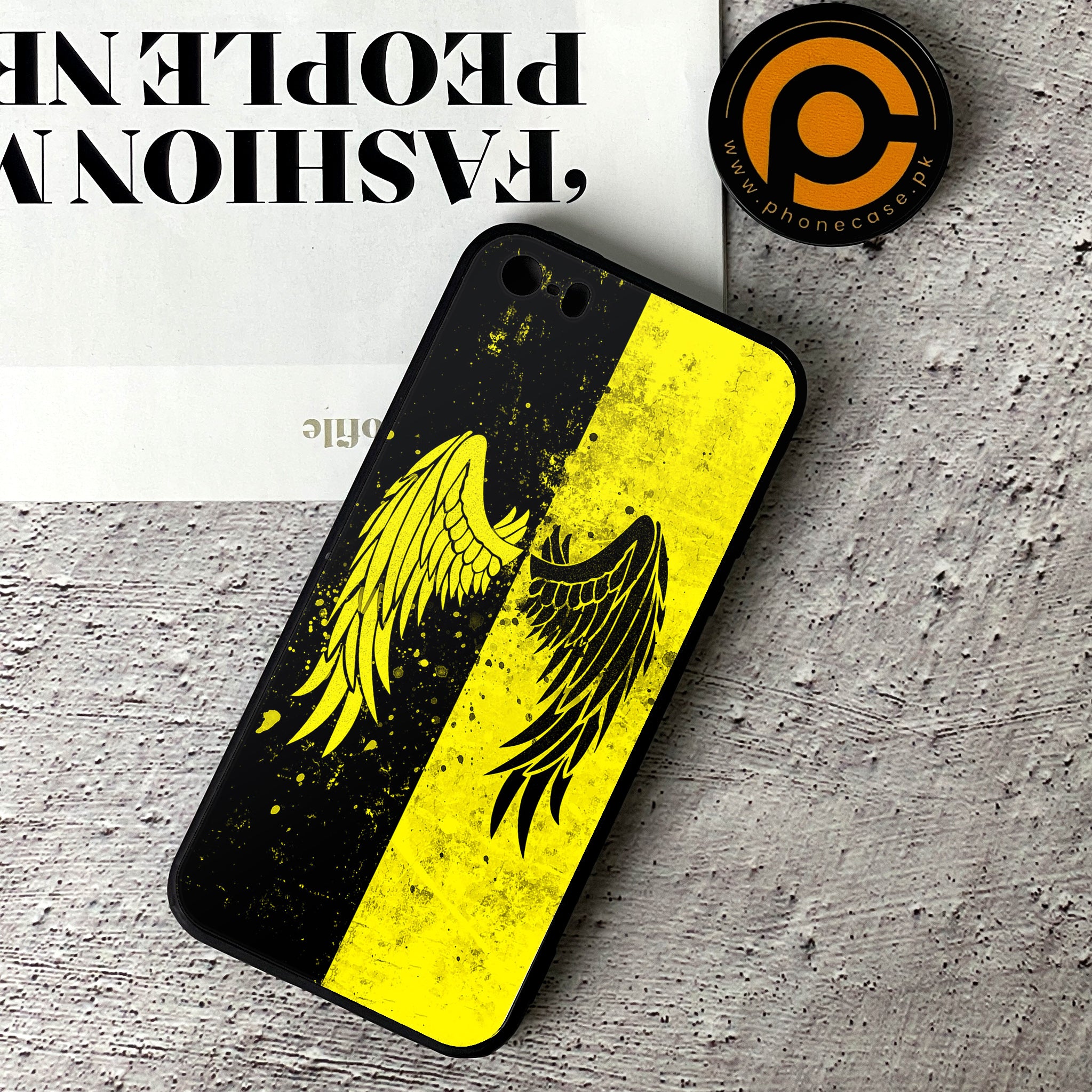 iPhone 5/5c/5s - Angel Wings 2.0 Series - Premium Printed Glass soft Bumper shock Proof Case