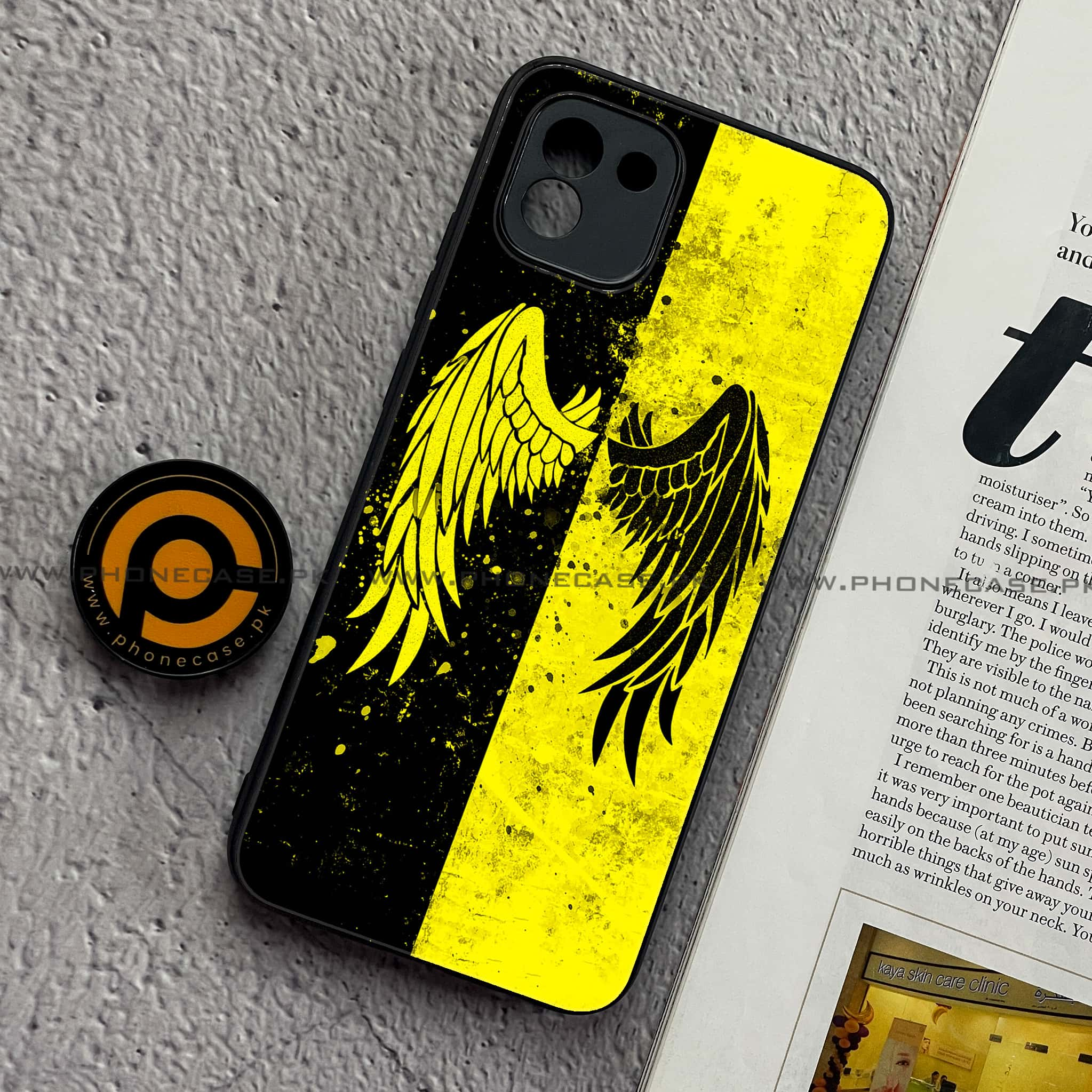 Samsung Galaxy A03 - Angel Wings 2.0 Series - Premium Printed Glass soft Bumper shock Proof Case