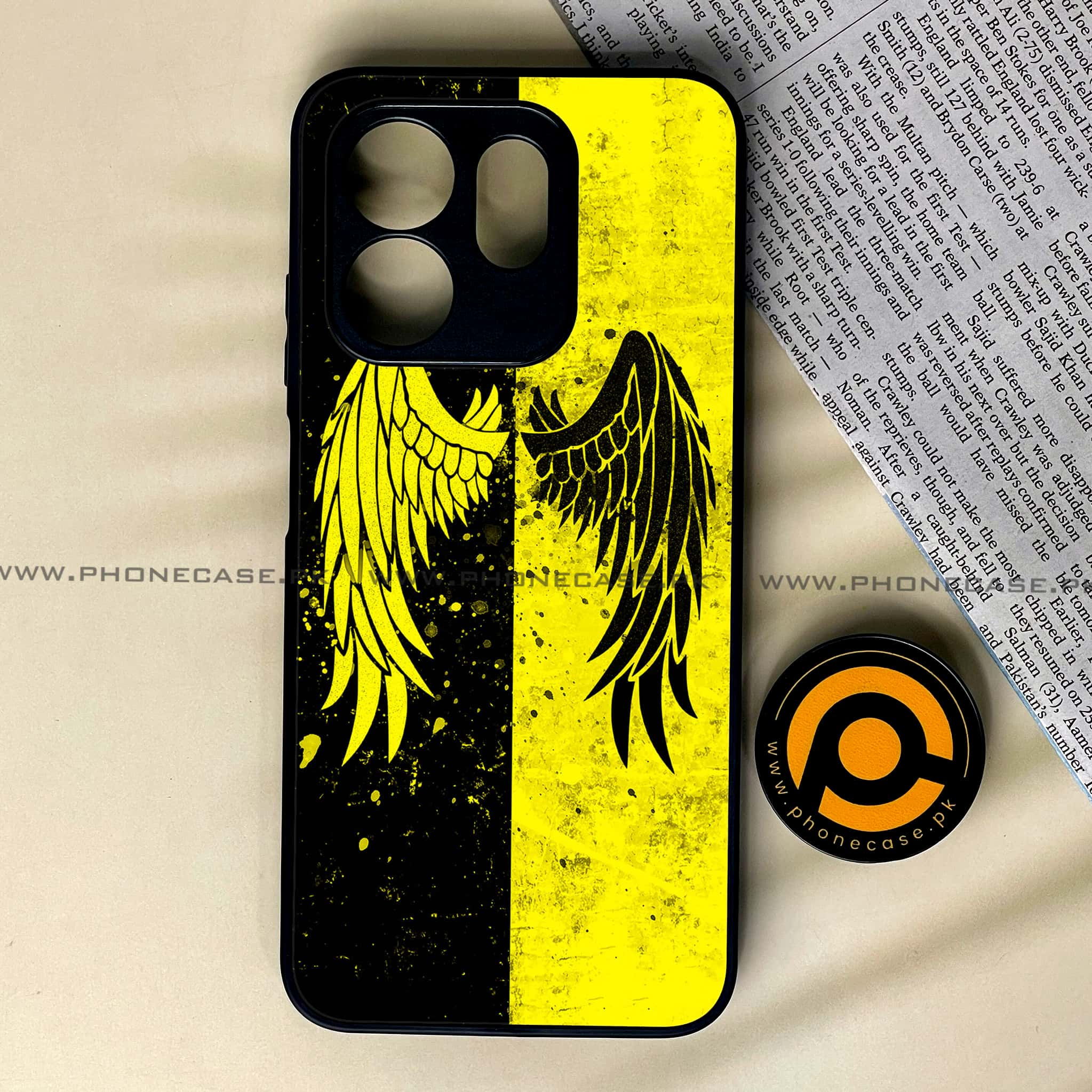 Infinix Hot 50i - Angel Wings 2.0 Series - Premium Printed Glass soft Bumper shock Proof Case