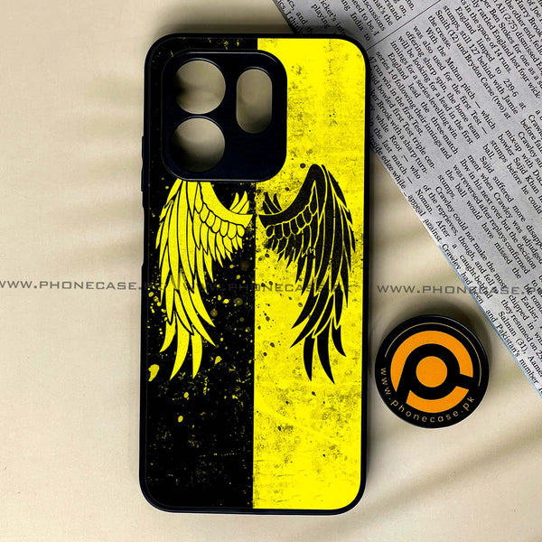 Infinix Hot 50i - Angel Wings 2.0 Series - Premium Printed Glass soft Bumper shock Proof Case