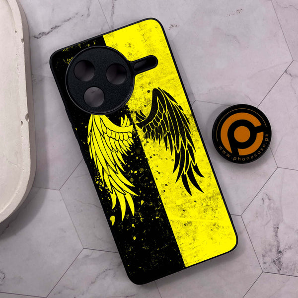 Xiaomi Poco F7 Pro 5G - Angel Wings 2.0 Series - Premium Metal Printed soft Bumper shock Proof Case