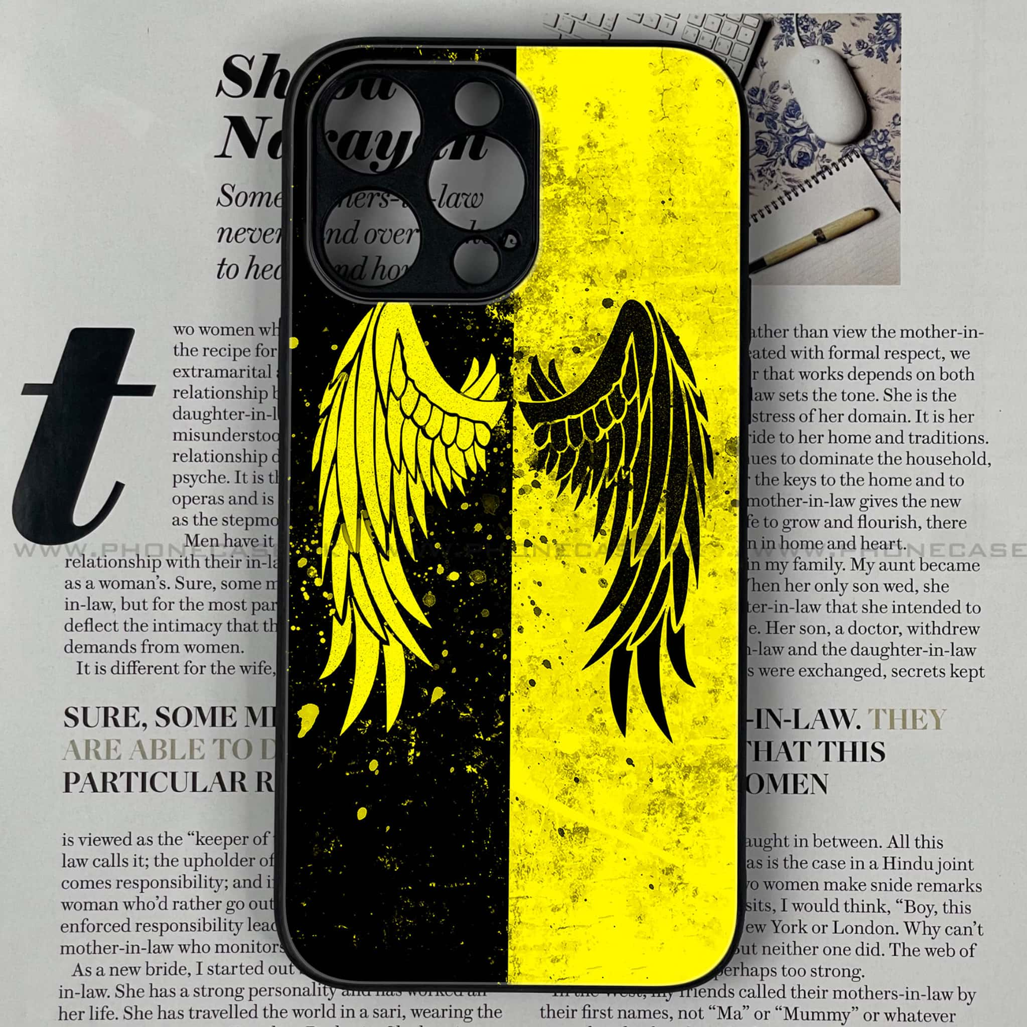 iPhone 13 Pro Max - Angel Wings 2.0  Series - Premium Printed Glass soft Bumper shock Proof Case