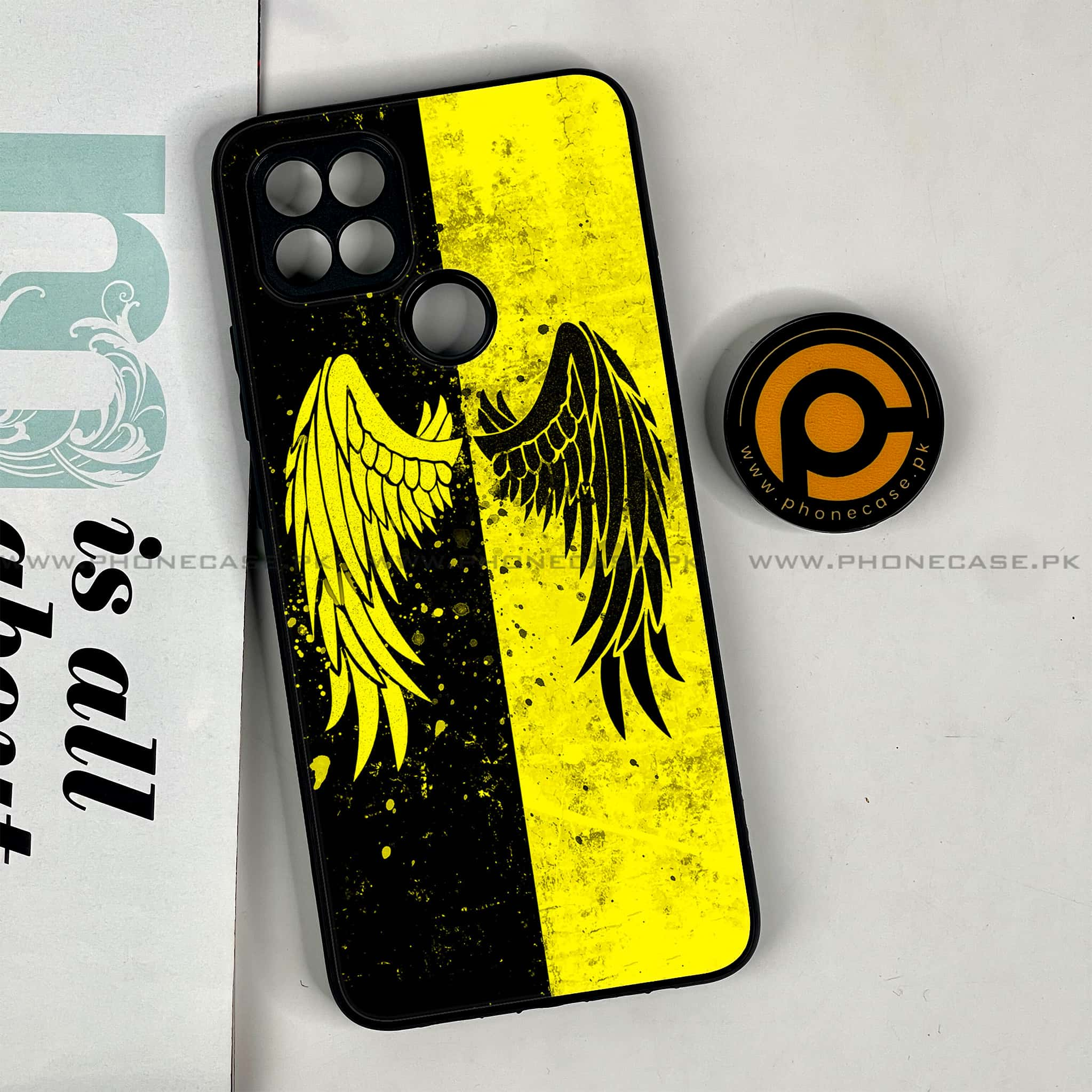 Oppo A15s - Angel Wings 2.0 Series - Premium Printed Glass soft Bumper shock Proof Case