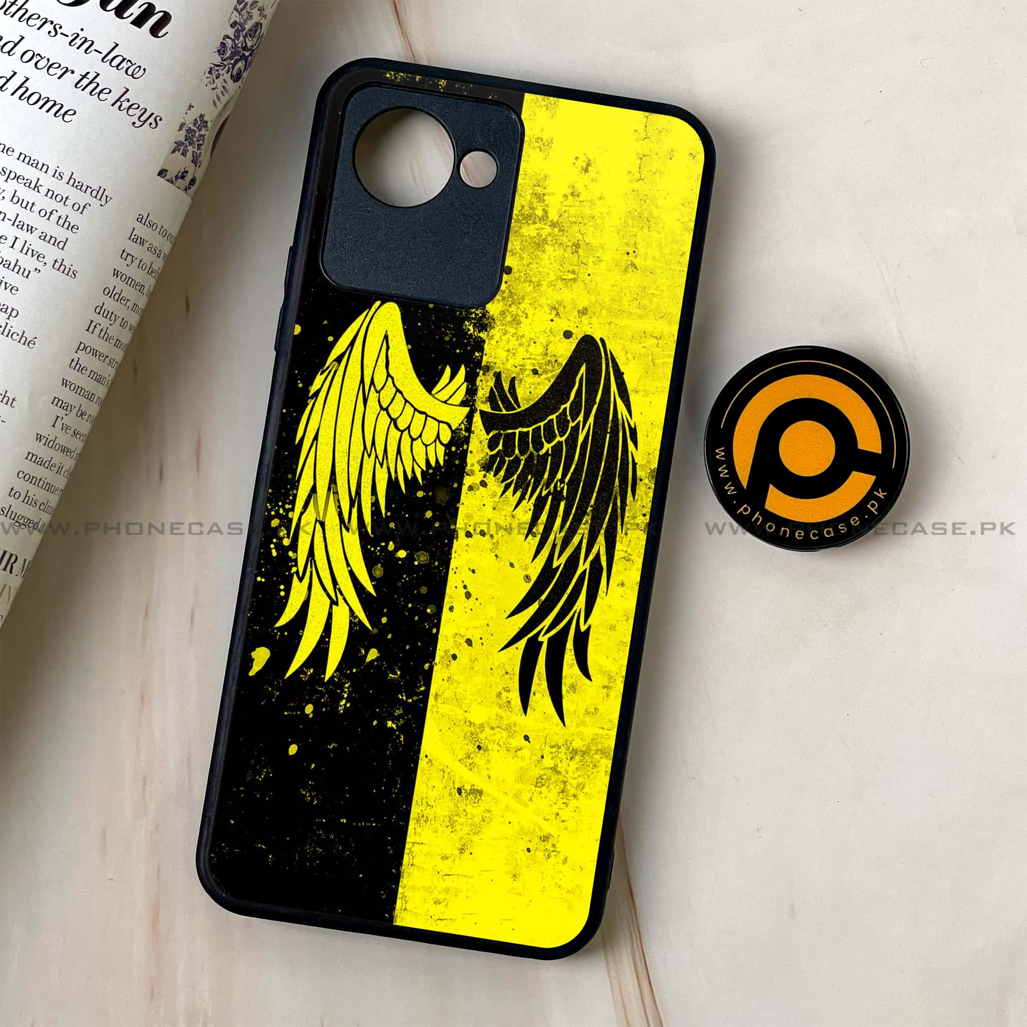 Realme C30 - Angel Wings 2.0 Series - Premium Printed Glass soft Bumper shock Proof Case