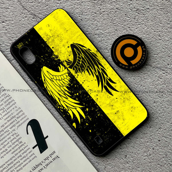 Samsung Galaxy A10 - Angel Wings 2.0 Series - Premium Printed Glass soft Bumper shock Proof Case