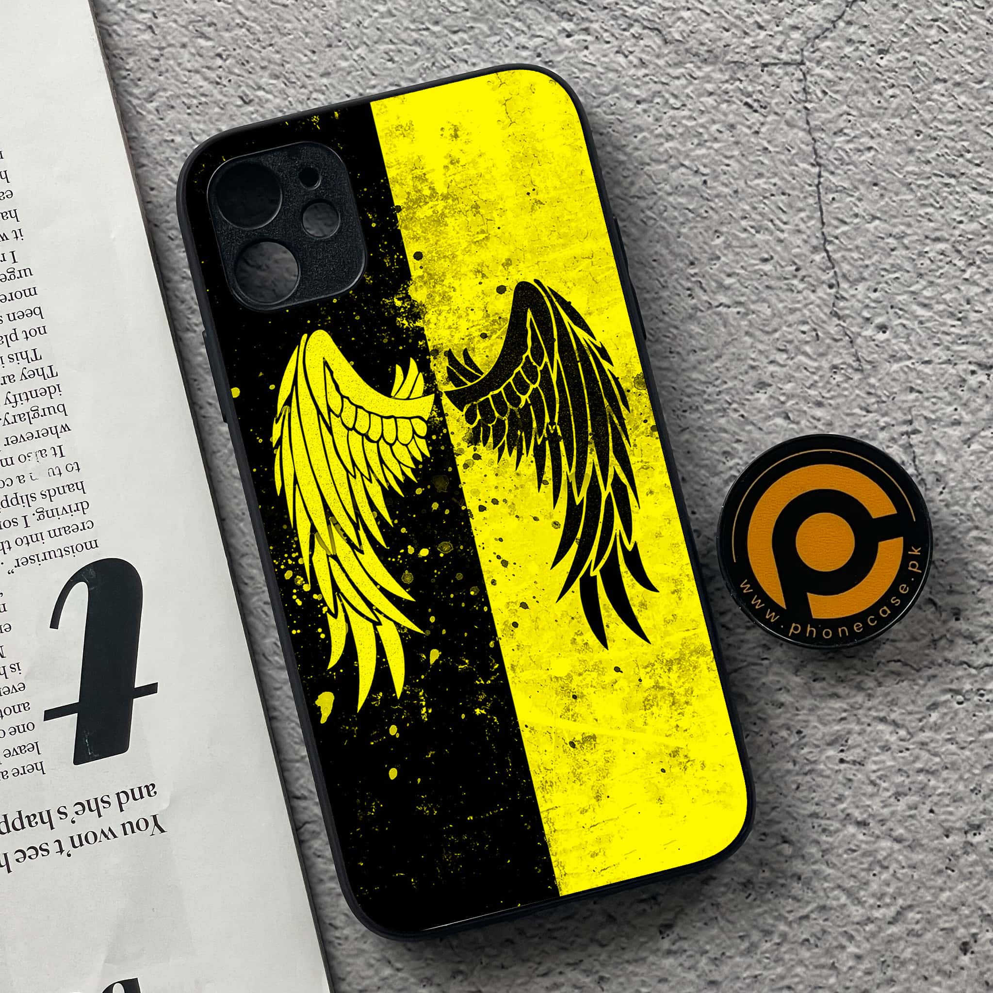 iPhone 11 Angel Wing 2.0  Series  Premium Printed Glass soft Bumper shock Proof Case