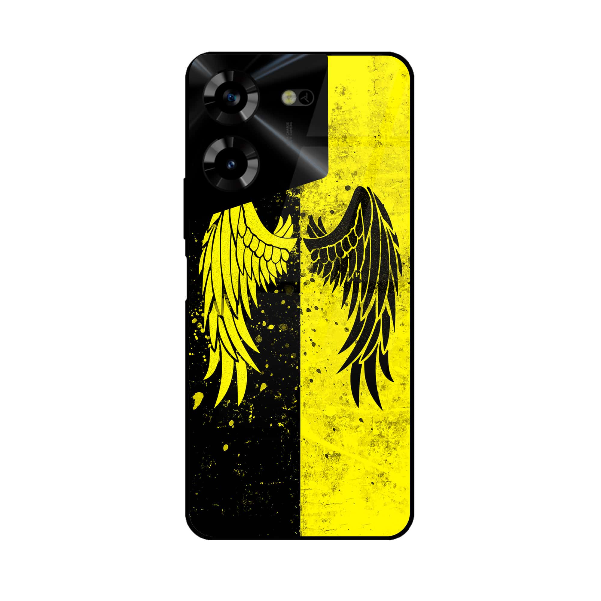 Tecno Pova 5 Pro - Angel wings 2.0 Series - Premium Printed Glass soft Bumper shock Proof Case