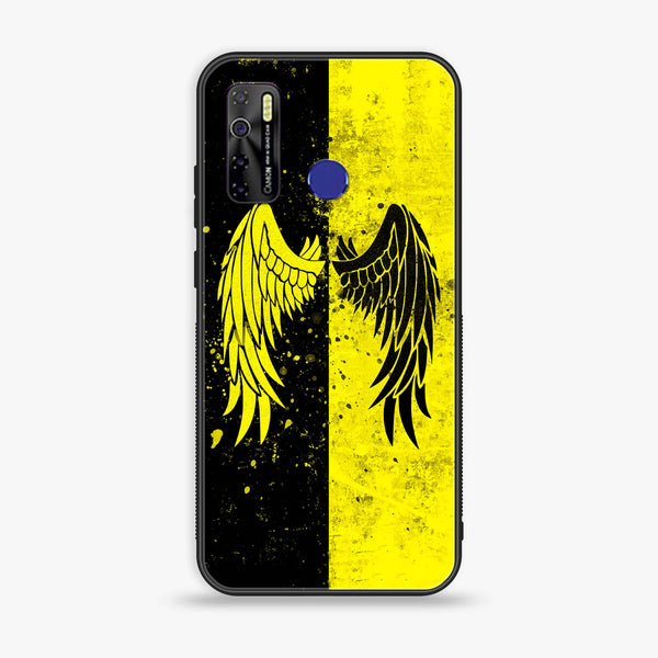 Tecno Camon 15 - Angel Wings 2.0 Series - Premium Printed Glass soft Bumper shock Proof Case