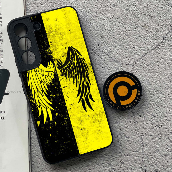 Samsung Galaxy S22 - Angel Wings 2.0 Series - Premium Printed Glass soft Bumper shock Proof Case