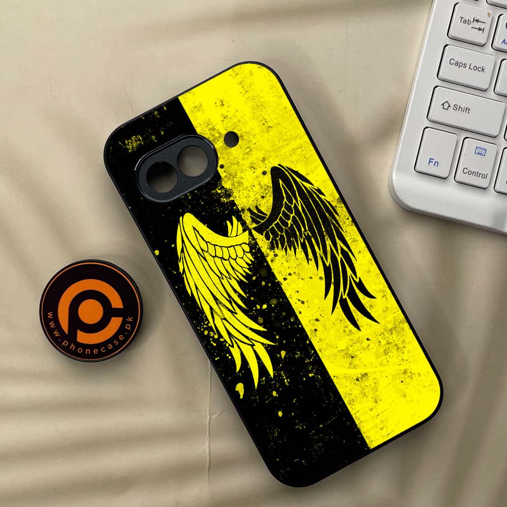 Google Pixel 9a - Angel Wings 2.0 Series - Premium Metal Printed soft Bumper Shock Proof Case