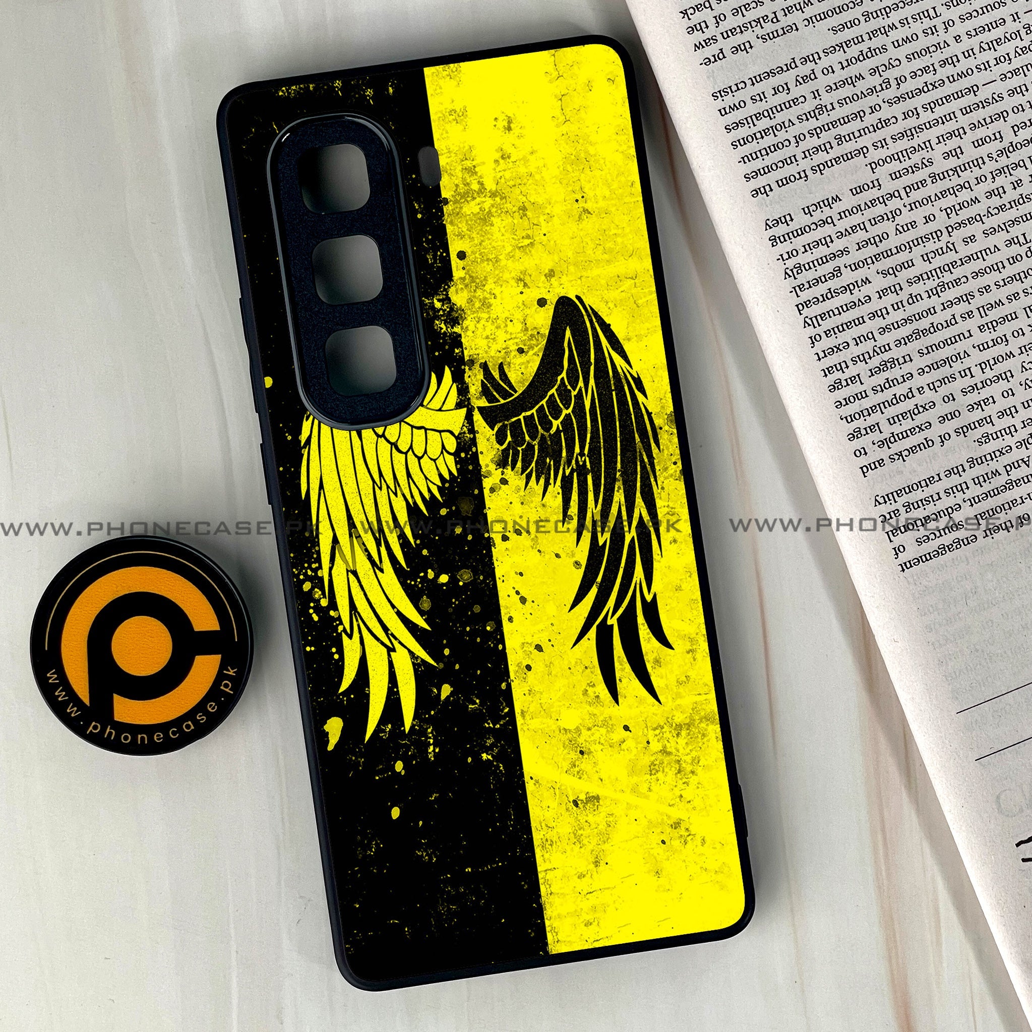 Infinix Hot 60i - Angel Wings 2.0 Series - Premium Metal Printed soft Bumper shock Proof Case