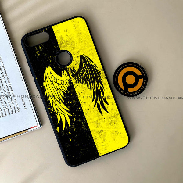 Huawei Y7 Prime (2018) - Angel Wings 2.0 Series - Premium Printed Glass soft Bumper shock Proof Case