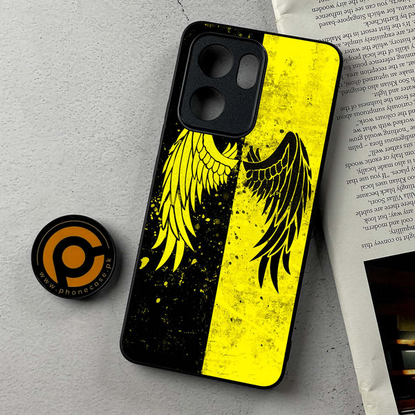 Oppo A5x - Angel Wings 2.0 Series - Premium Metal Printed Soft Bumper Shockproof Case