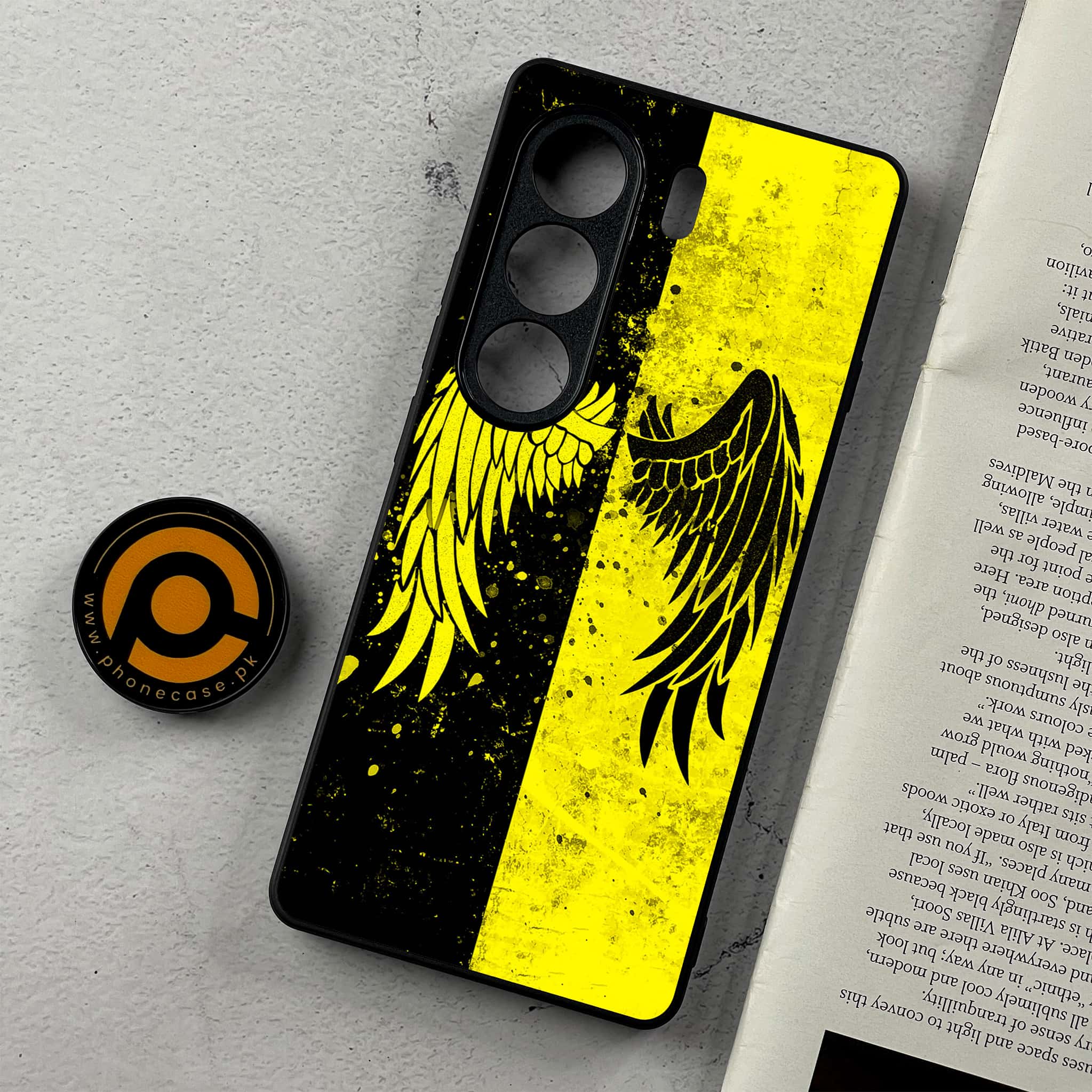 Tecno Camon 40 Pro - Angel Wings 2.0 Series - Premium Metal Printed Soft Bumper Shockproof Case