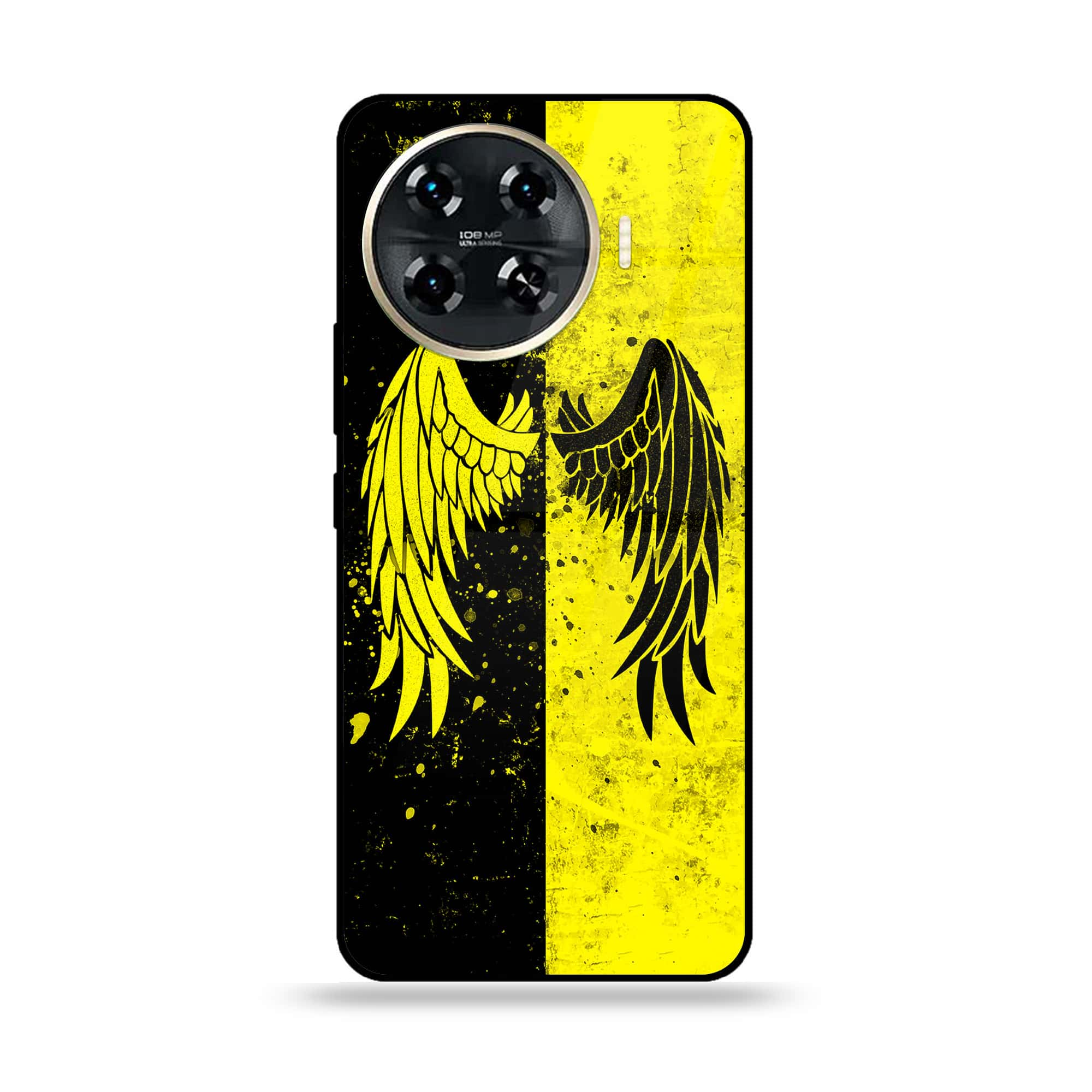 Tecno Spark 20 pro plus - Angel Wings 2.0 Series - Premium Printed Glass soft Bumper shock Proof Case