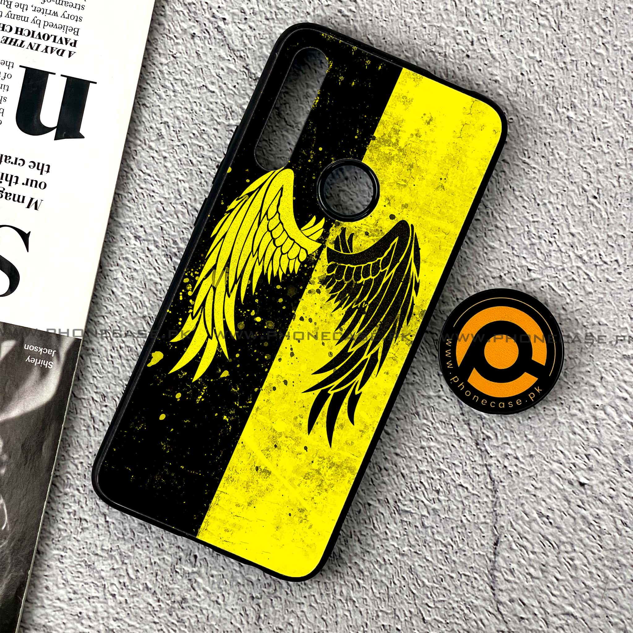 Huawei Y9 Prime (2019) - Angel Wings 2.0 Series - Premium Printed Glass soft Bumper shock Proof Case