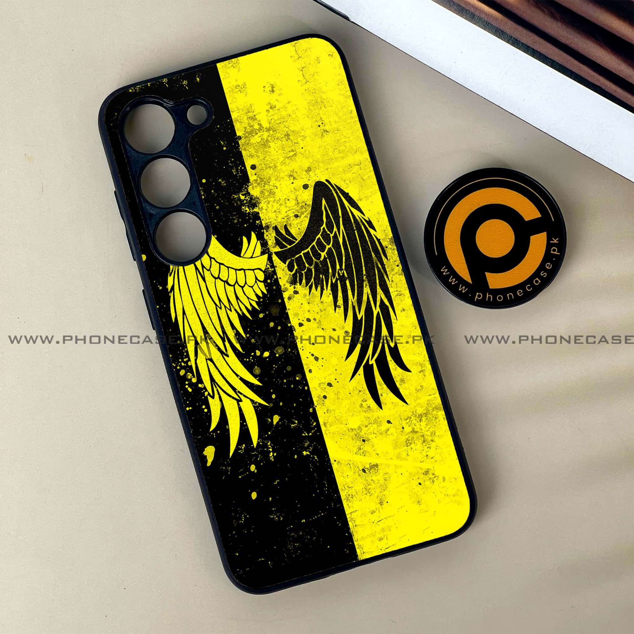 Samsung Galaxy S23 - Angel Wings 2.0 Series - Premium Printed Glass soft Bumper shock Proof Case