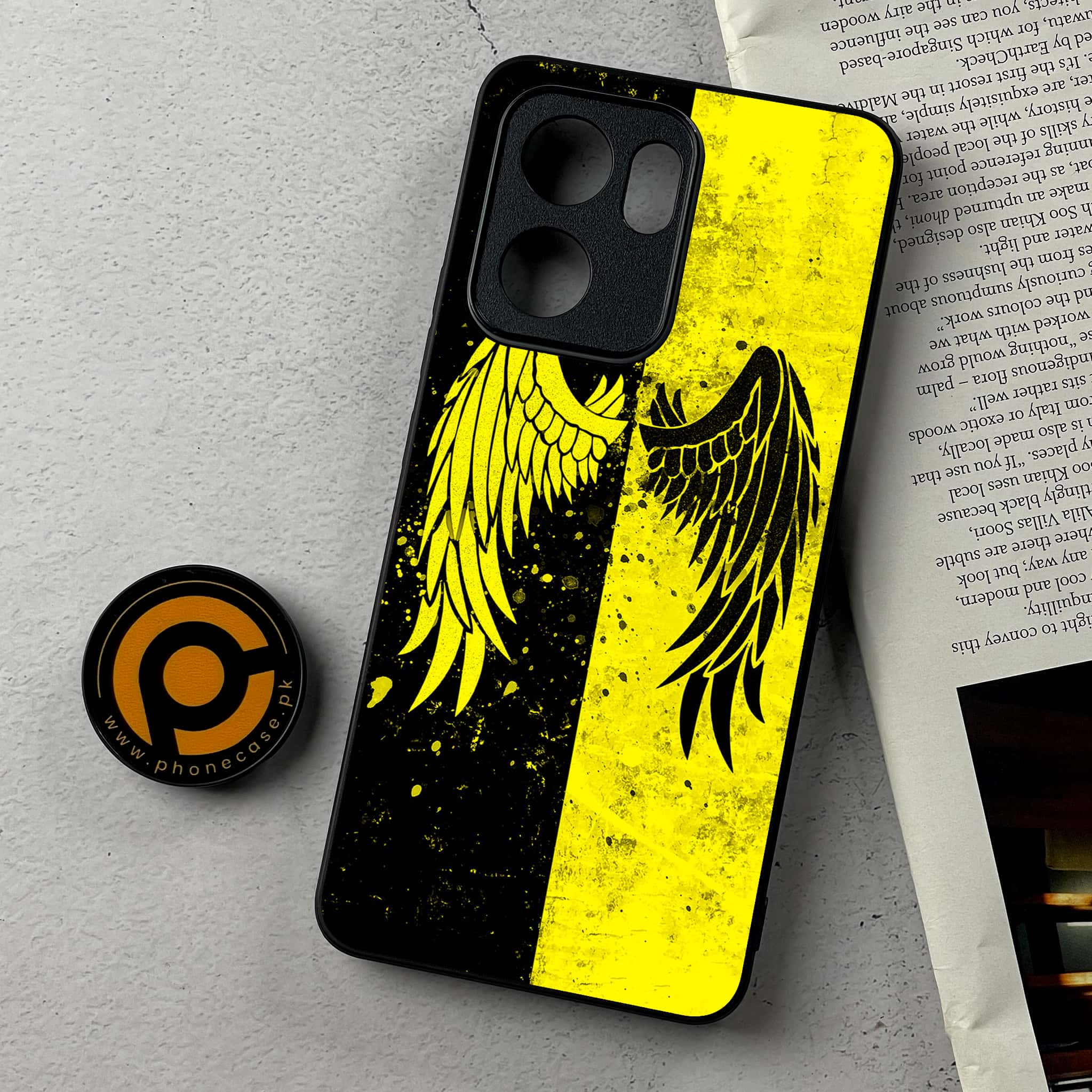 Oppo Reno 13F - Angel Wings 2.0 Series - Premium Metal Printed Soft Bumper Shockproof Case
