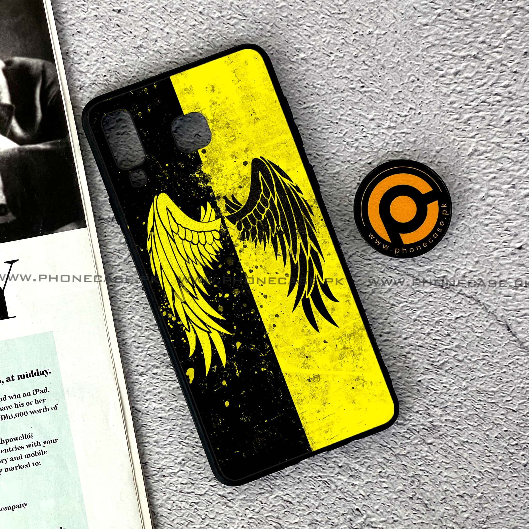 Samsung Galaxy A8 Star(A9 Star) - Angel Wings 2.0 Series - Premium Printed Glass soft Bumper shock Proof Case