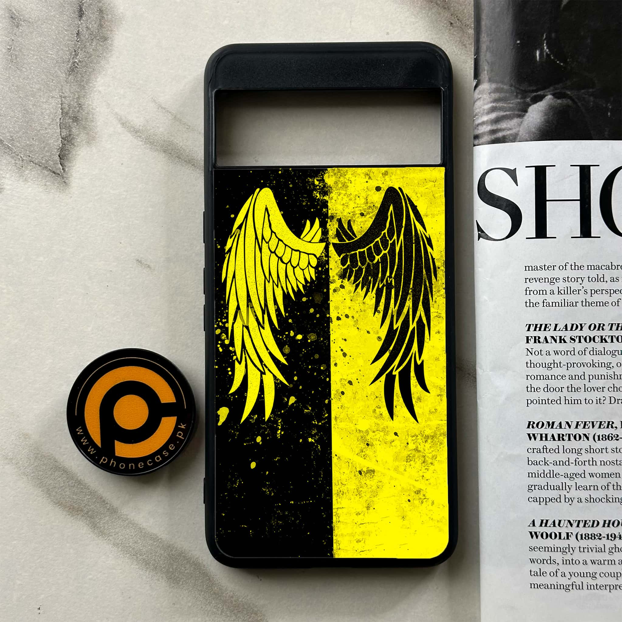 Google Pixel 8 Pro - Angel Wings 2.0 Series - Premium Printed Glass soft Bumper shock Proof Case