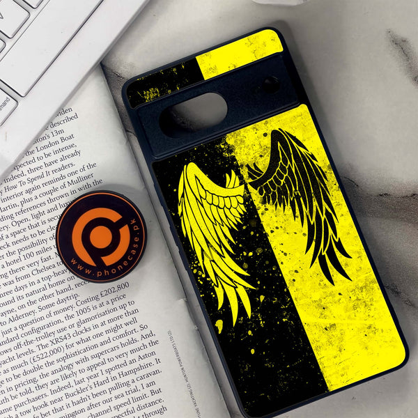 Google Pixel 7 - Angel Wings 2.0 Series - Premium Metal Printed soft Bumper Shock Proof Case