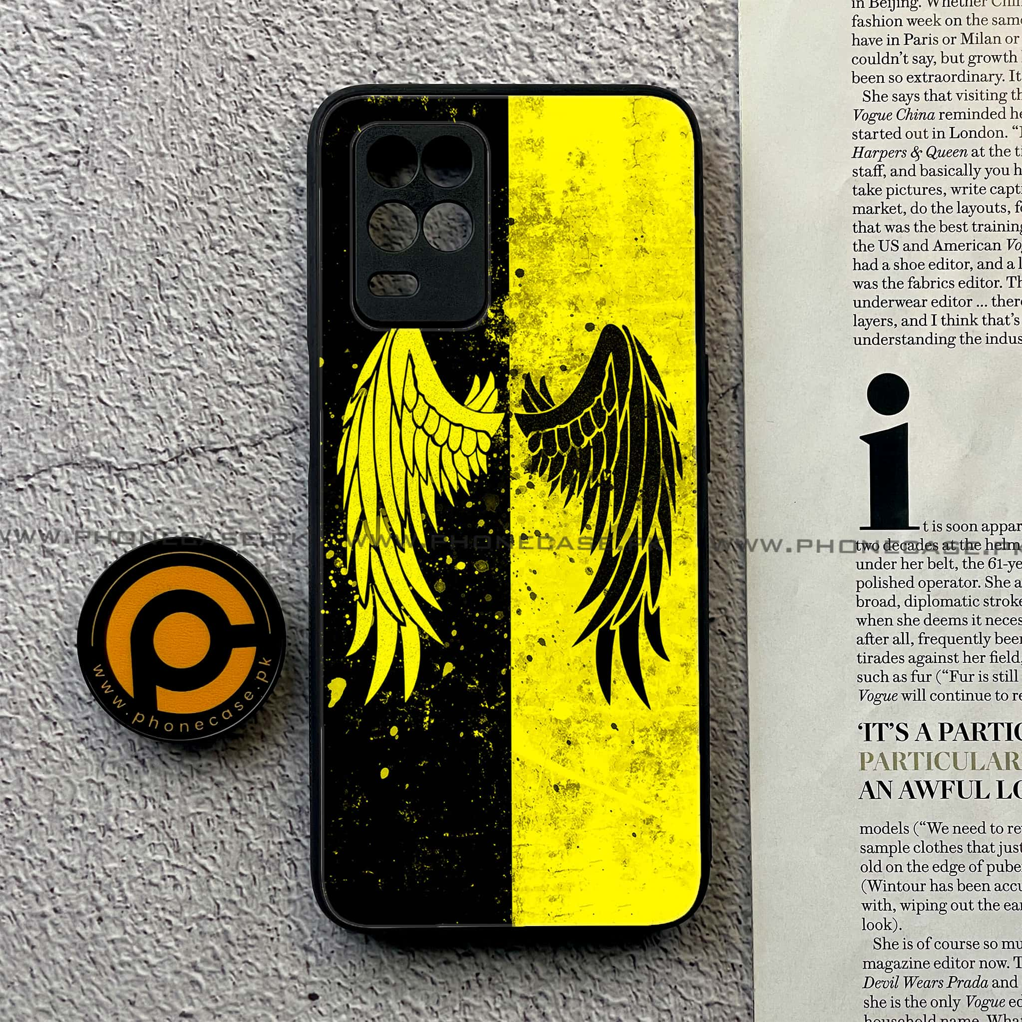 Realme Narzo 30 5G - Angel Wings 2.0 Series - Premium Printed Glass soft Bumper shock Proof Case