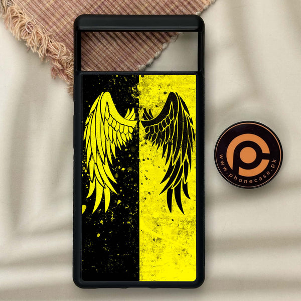 Google Pixel 6 - Angel Wings 2.0 Series - Premium Metal Printed soft Bumper Shock Proof Case