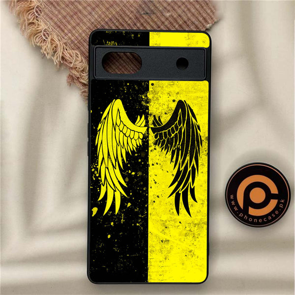 Google Pixel 6A - Angel Wings 2.0 Series - Premium Metal Printed soft Bumper Shock Proof Case