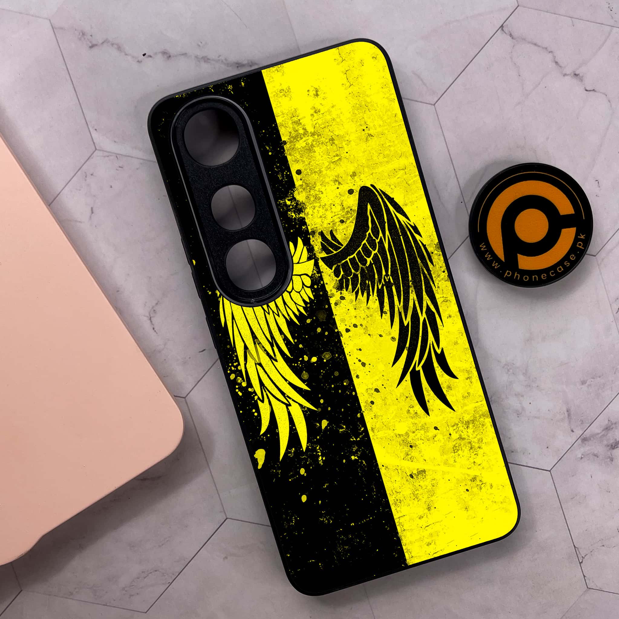Vivo V50 Lite - Angel Wings 2.0 Series - Premium Metal Printed soft Bumper shock Proof Case