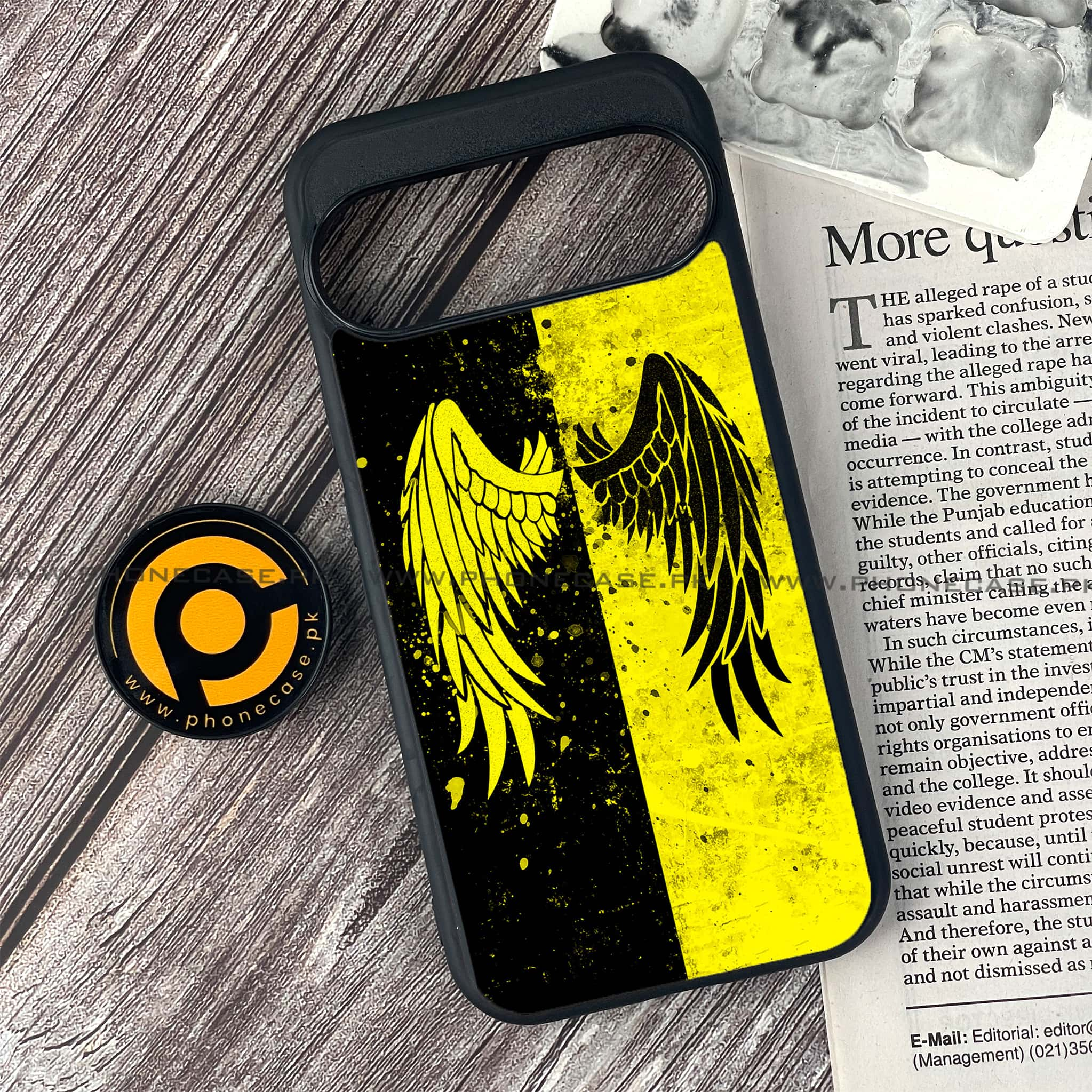 Google Pixel 9 Pro - Angel Wings 2.0 Series - Premium Printed Glass soft Bumper shock Proof Case