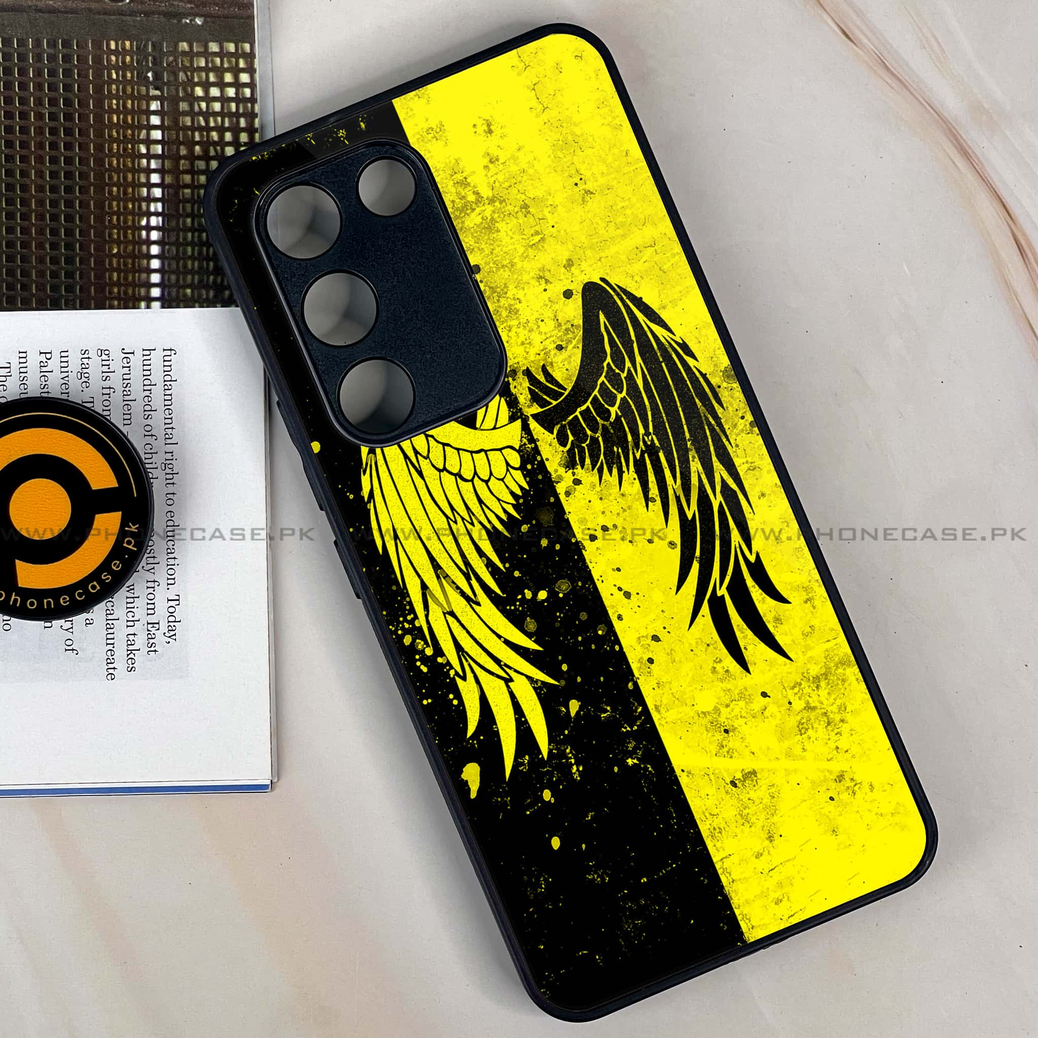 Vivo Y100 - Angel Wings 2.0 Series - Premium Printed Glass soft Bumper shock Proof Case