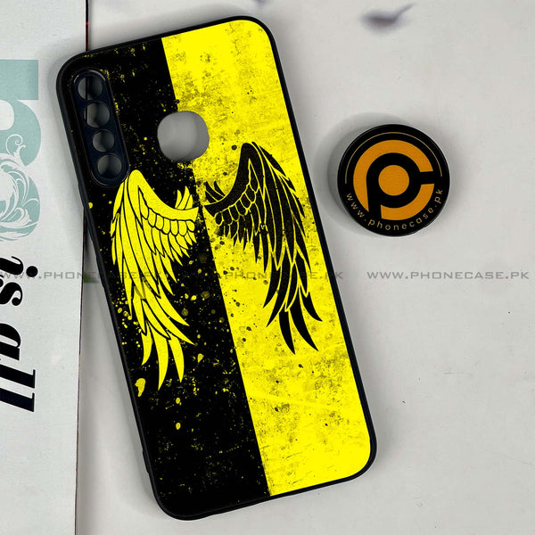 Infinix Hot 8 Lite - Angel Wings 2.0 Series - Premium Printed Glass soft Bumper shock Proof Case