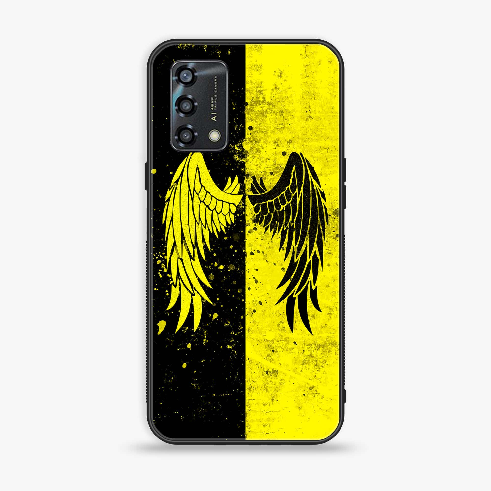 Oppo A95 - Angel Wings 2.0 Series - Premium Printed Glass soft Bumper shock Proof Case