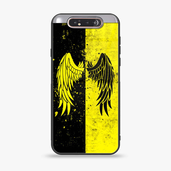 Samsung Galaxy A80 - Angel Wings 2.0 Series - Premium Printed Glass soft Bumper shock Proof Case