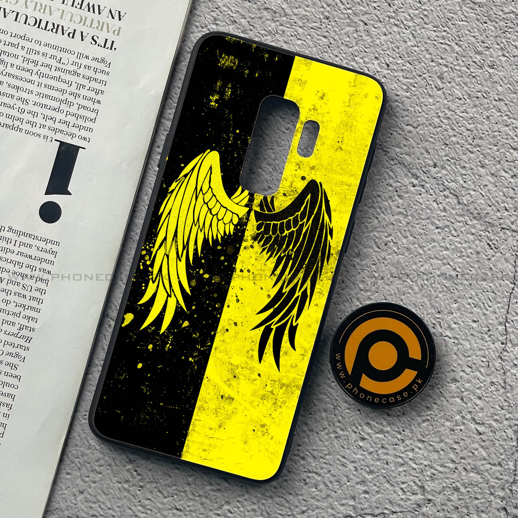 Samsung Galaxy S9 Plus - Angel Wings 2.0 Series - Premium Printed Glass soft Bumper shock Proof Case