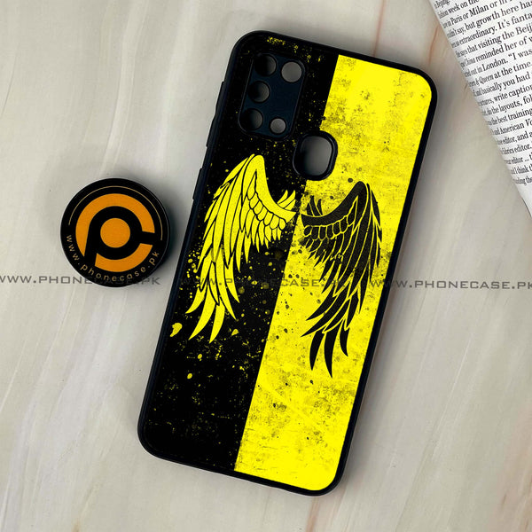 Galaxy M31 - Angel Wings 2.0 Series - Premium Printed Glass soft Bumper shock Proof Case