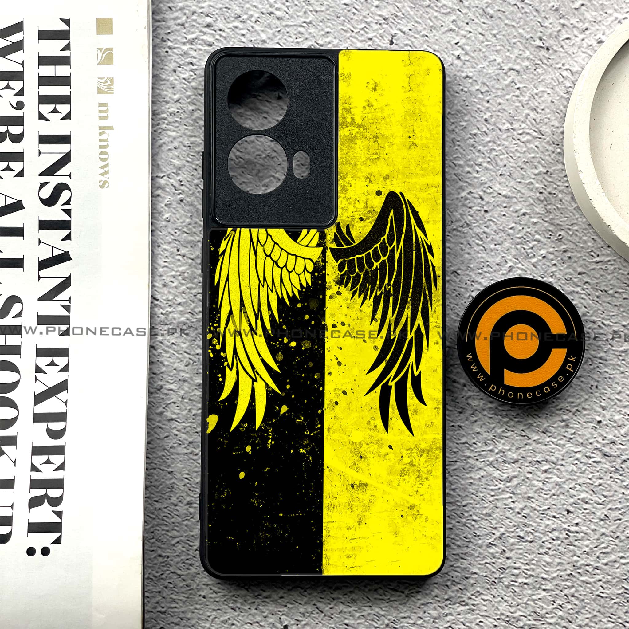 Moto G85 - Angel Wings 2.0 Series - Premium Printed Glass soft Bumper shock Proof Case