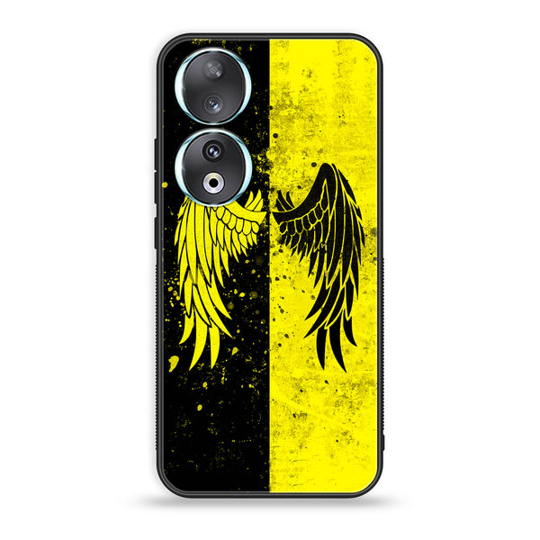 Huawei Honor 90 - Angel Wings 2.0 Series - Premium Printed Glass soft Bumper shock Proof Case