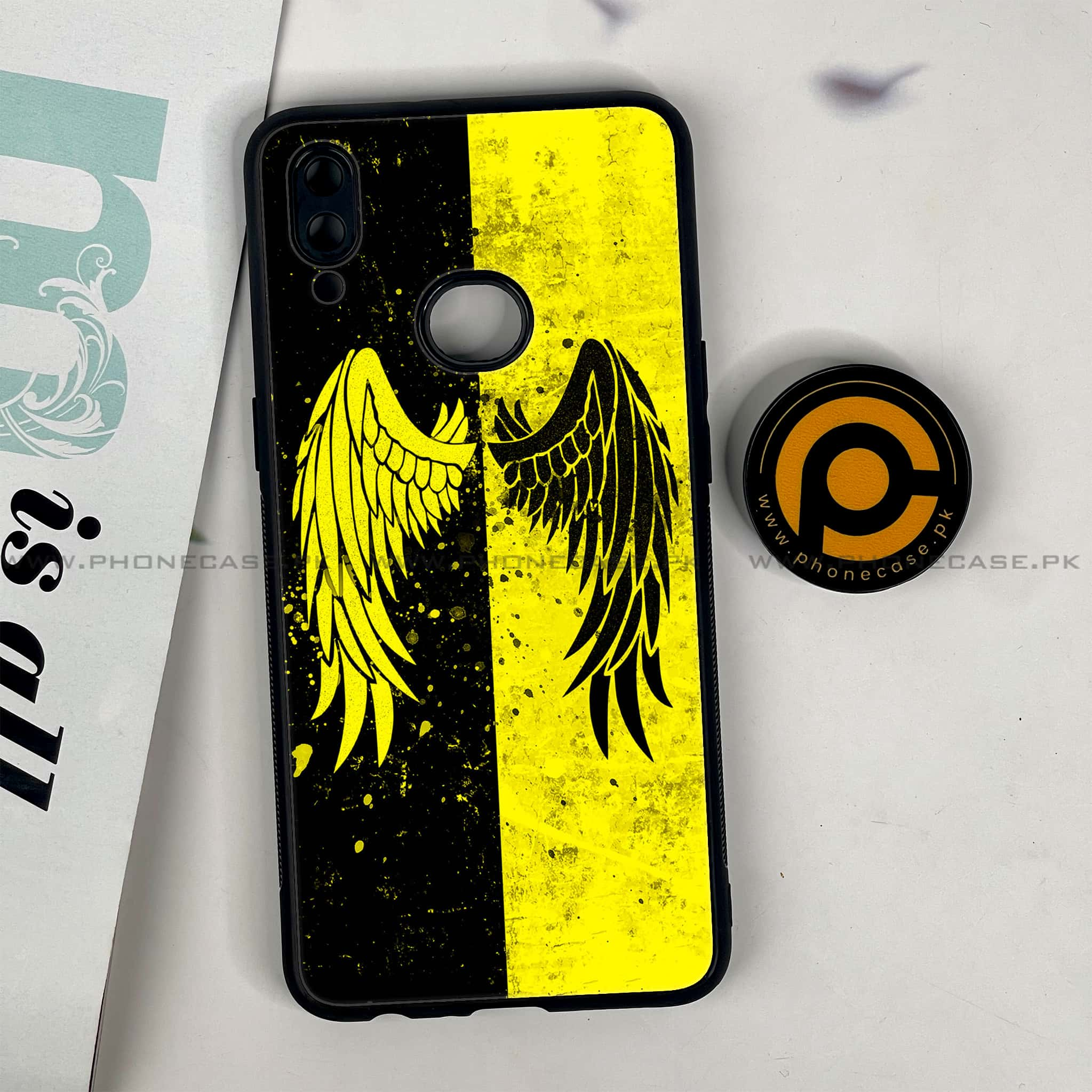 Galaxy A10s - Angel Wings 2.0 Series - Premium Printed Glass soft Bumper shock Proof Case