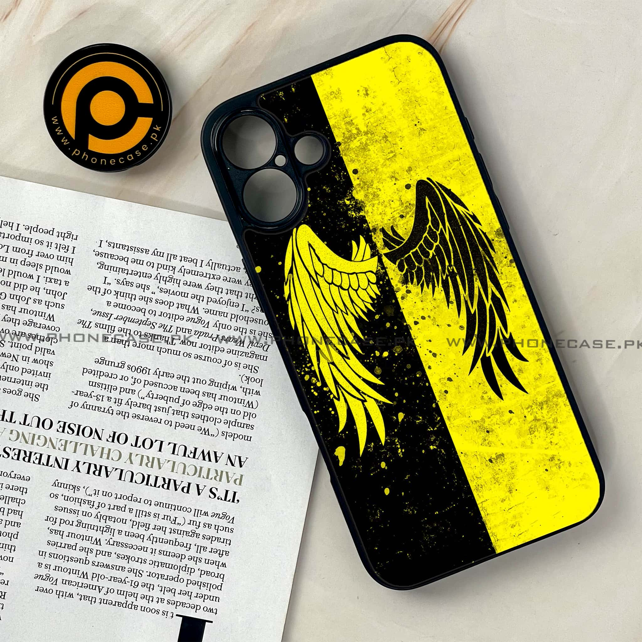 iPhone 16 - Angel Wings 2.0 Series - Premium Printed Glass soft Bumper shock Proof Case